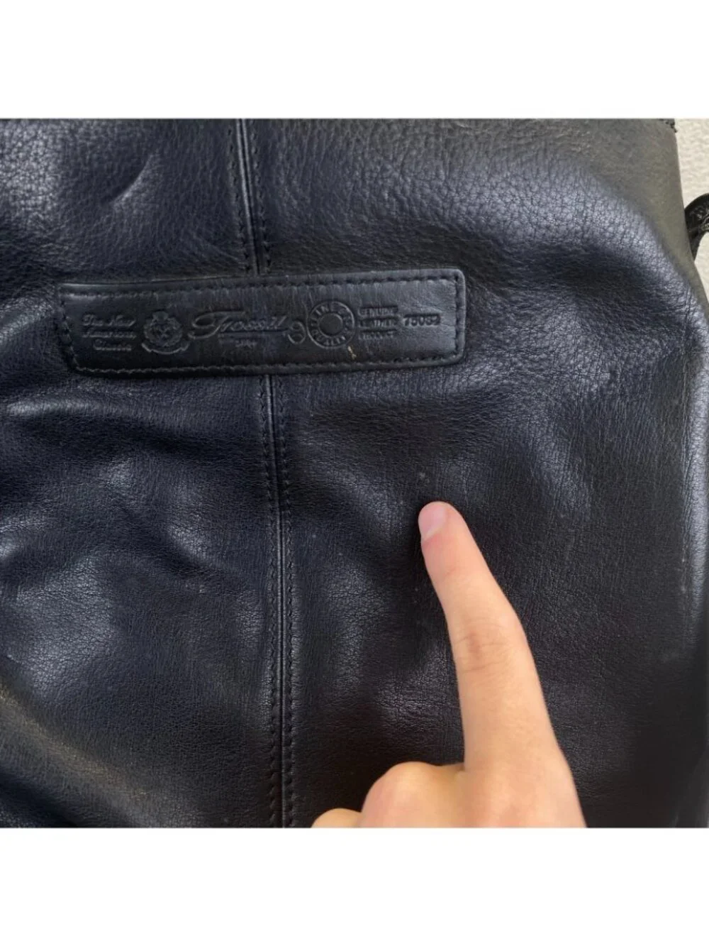 Vtg Fossil Black Genuine Leather Shoulder Bag 75082 Fossil 1954